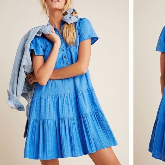 Anthropologie Dresses & Skirts - Anthropologie Georgina Tiered Shirt Dress